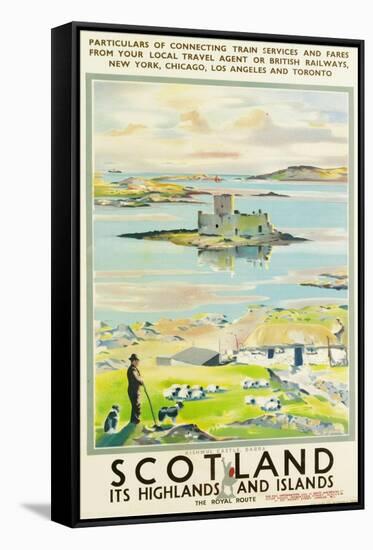 Scotland, Kishmul Castle Isle of Barra, Poster Advertising British Railways, 1952-null-Framed Stretched Canvas