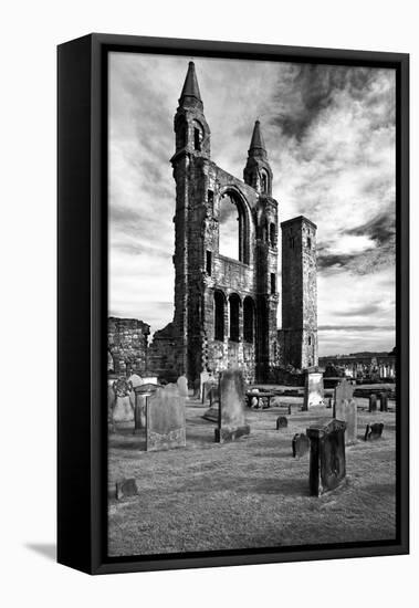 Scotland, St. Andrews, Old Cathedral, Ruin, B / W-Thomas Ebelt-Framed Stretched Canvas