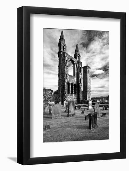 Scotland, St. Andrews, Old Cathedral, Ruin, B / W-Thomas Ebelt-Framed Photographic Print