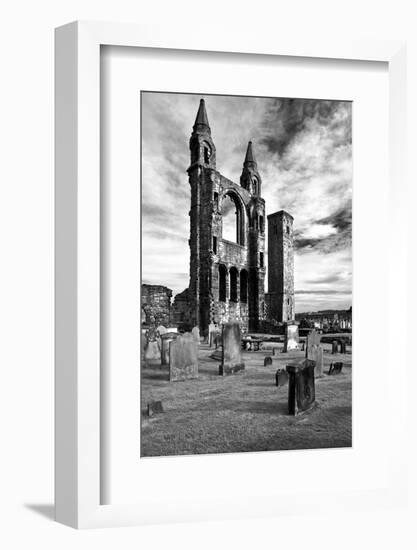 Scotland, St. Andrews, Old Cathedral, Ruin, B / W-Thomas Ebelt-Framed Photographic Print