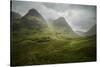 Scotland The Road To Glencoe By The Three Sisters-Philippe Manguin-Stretched Canvas