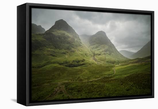 Scotland The Road To Glencoe By The Three Sisters-Philippe Manguin-Framed Stretched Canvas