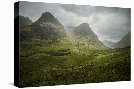 Scotland The Road To Glencoe By The Three Sisters-Philippe Manguin-Stretched Canvas