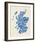 Scotland Typography Text Map-Michael Tompsett-Framed Art Print