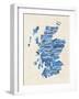 Scotland Typography Text Map-Michael Tompsett-Framed Art Print