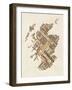 Scotland Typography Text Map-Michael Tompsett-Framed Art Print