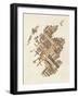 Scotland Typography Text Map-Michael Tompsett-Framed Art Print