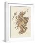 Scotland Typography Text Map-Michael Tompsett-Framed Art Print