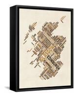 Scotland Typography Text Map-Michael Tompsett-Framed Stretched Canvas