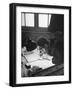 Scotland Yard Fingerprint Expert Working in the Scenes of Crime Search Room-David Scherman-Framed Photographic Print