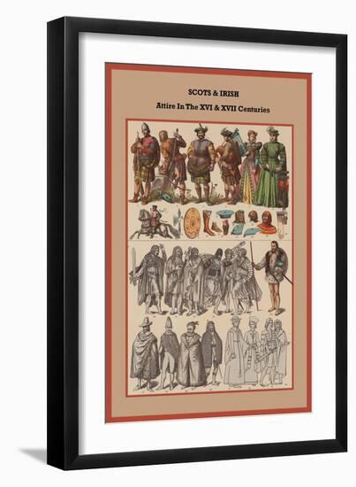 Scots and Irish Attire in the XVI and XVII Centuries-Friedrich Hottenroth-Framed Art Print