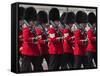 Scots Guards Marching Past Buckingham Palace, Rehearsal for Trooping the Colour, London, England, U-Stuart Black-Framed Stretched Canvas