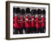 Scots Guards Marching Past Buckingham Palace, Rehearsal for Trooping the Colour, London, England, U-Stuart Black-Framed Photographic Print