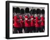 Scots Guards Marching Past Buckingham Palace, Rehearsal for Trooping the Colour, London, England, U-Stuart Black-Framed Photographic Print