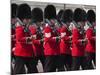 Scots Guards Marching Past Buckingham Palace, Rehearsal for Trooping the Colour, London, England, U-Stuart Black-Mounted Photographic Print