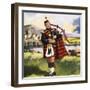 Scotsman Playing Bagpipes-null-Framed Giclee Print