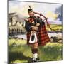 Scotsman Playing Bagpipes-null-Mounted Giclee Print