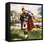 Scotsman Playing Bagpipes-null-Framed Stretched Canvas