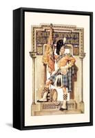 Scotsman with Drum and Flag-null-Framed Stretched Canvas