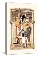 Scotsman with Drum and Flag-null-Stretched Canvas