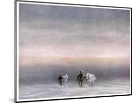 Scott Exercising the Ponies Through the Snow-Edward A. Wilson-Mounted Art Print