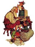 "Santa's Computer," Saturday Evening Post Cover, December 1, 1982-Scott Gustafson-Stretched Canvas