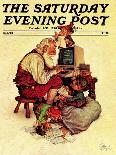"Santa's Computer," Saturday Evening Post Cover, December 1, 1982-Scott Gustafson-Stretched Canvas