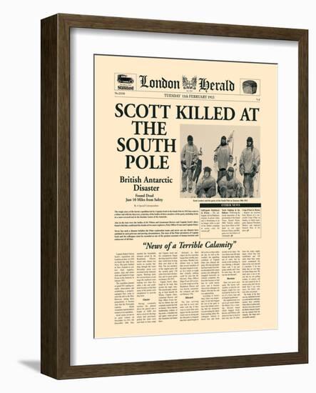 Scott Killed at the South Pole-The Vintage Collection-Framed Premium Giclee Print