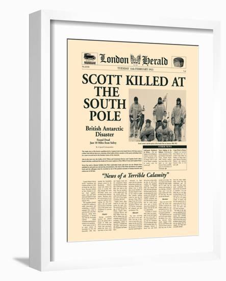 Scott Killed at the South Pole-The Vintage Collection-Framed Premium Giclee Print