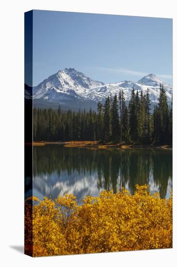 Scott Lake with Sister Mts, Willamette National Forest Oregon, USA-Jamie & Judy Wild-Stretched Canvas