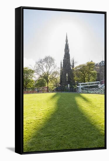 Scott Monument along Princess Street-Guido Cozzi-Framed Stretched Canvas