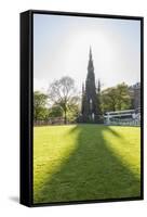 Scott Monument along Princess Street-Guido Cozzi-Framed Stretched Canvas