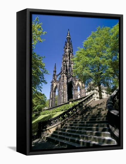 Scott Monument, Edinburgh, Lothian, Scotland, United Kingdom-Peter Scholey-Framed Stretched Canvas