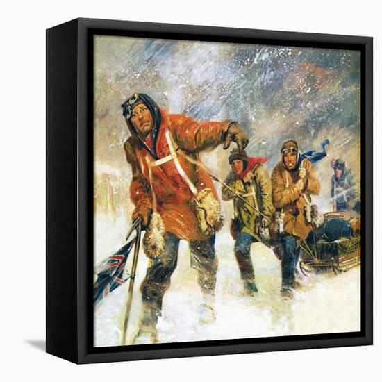 Scott's Expedition to the South Pole-English School-Framed Stretched Canvas