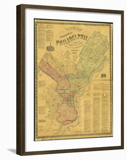 Scott's Map of the Consolidated City of Philadelphia, 1856-James Scott-Framed Giclee Print