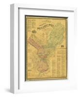 Scott's Map of the Consolidated City of Philadelphia, 1856-James Scott-Framed Giclee Print