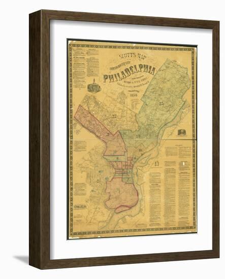 Scott's Map of the Consolidated City of Philadelphia, 1856-James Scott-Framed Giclee Print