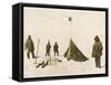 Scott's Team Arrive at the South Pole to Find That Amundsen's Crew Have Beaten Them to It-null-Framed Stretched Canvas