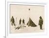 Scott's Team Arrive at the South Pole to Find That Amundsen's Crew Have Beaten Them to It-null-Framed Photographic Print