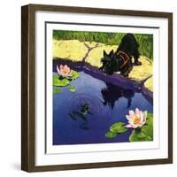 "Scottie and Frog,"August 1, 1935-Nelson Grofe-Framed Giclee Print