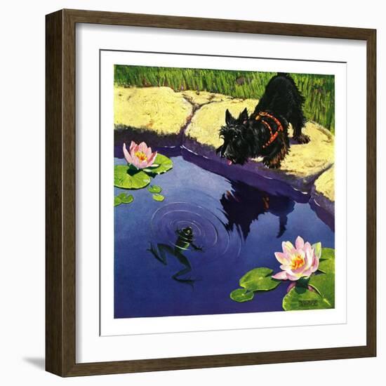 "Scottie and Frog,"August 1, 1935-Nelson Grofe-Framed Giclee Print