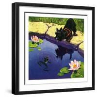 "Scottie and Frog,"August 1, 1935-Nelson Grofe-Framed Giclee Print