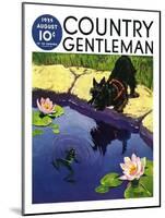 "Scottie and Frog," Country Gentleman Cover, August 1, 1935-Nelson Grofe-Mounted Giclee Print