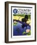 "Scottie and Frog," Country Gentleman Cover, August 1, 1935-Nelson Grofe-Framed Premium Giclee Print