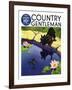 "Scottie and Frog," Country Gentleman Cover, August 1, 1935-Nelson Grofe-Framed Giclee Print