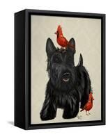 Scottie Dog and Red Birds-Fab Funky-Framed Stretched Canvas