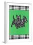 Scottie Dog Puppies with Tartan Print-null-Framed Art Print