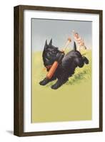 Scottie Dog with Bat-null-Framed Art Print