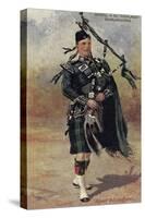 Scottish Bagpiper in Full Uniform-null-Stretched Canvas