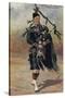 Scottish Bagpiper in Full Uniform-null-Stretched Canvas